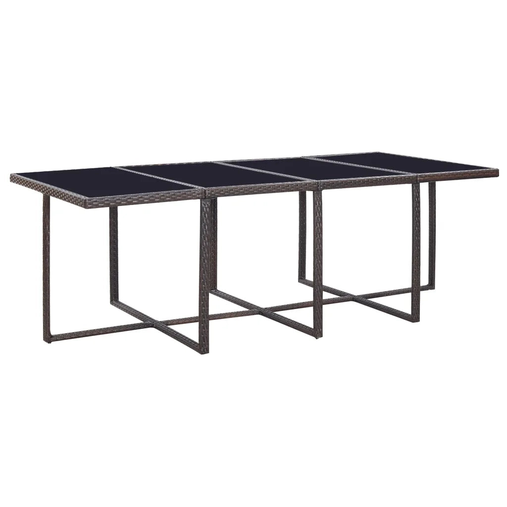 Set da Pranzo da Giardino 13 pz con Cuscini Polyrattan Marrone cod mxl 38889