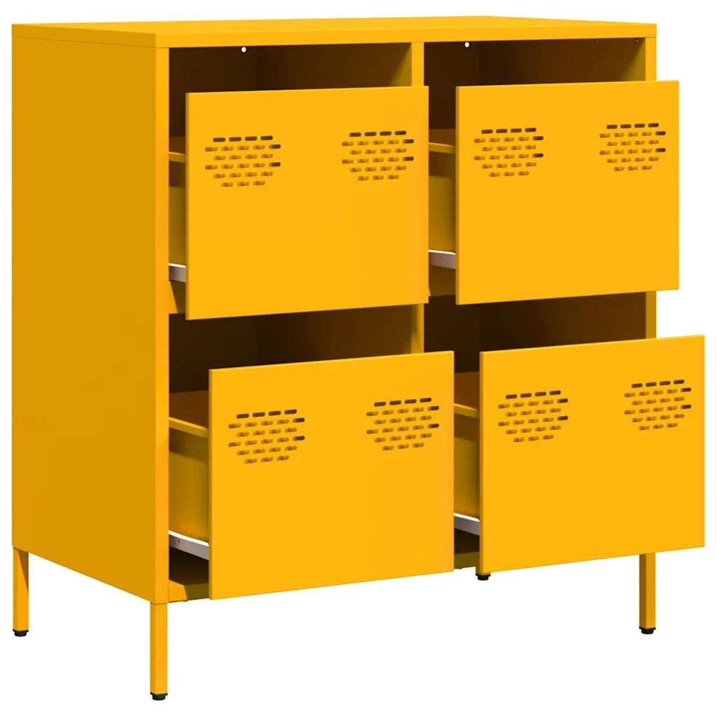 Credenza Giallo Senape 68x39x73,5 cm Acciaio Laminato a Freddo 851259