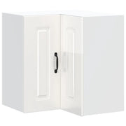 Mobile angolare da cucina dal design moderno con vani contenitori 57 x 57 x 60 cm realizzato in legno composito bianco lucido 02_0050024