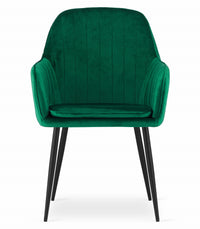 Sedia VALORA LUGO - Velluto verde con gambe nere
