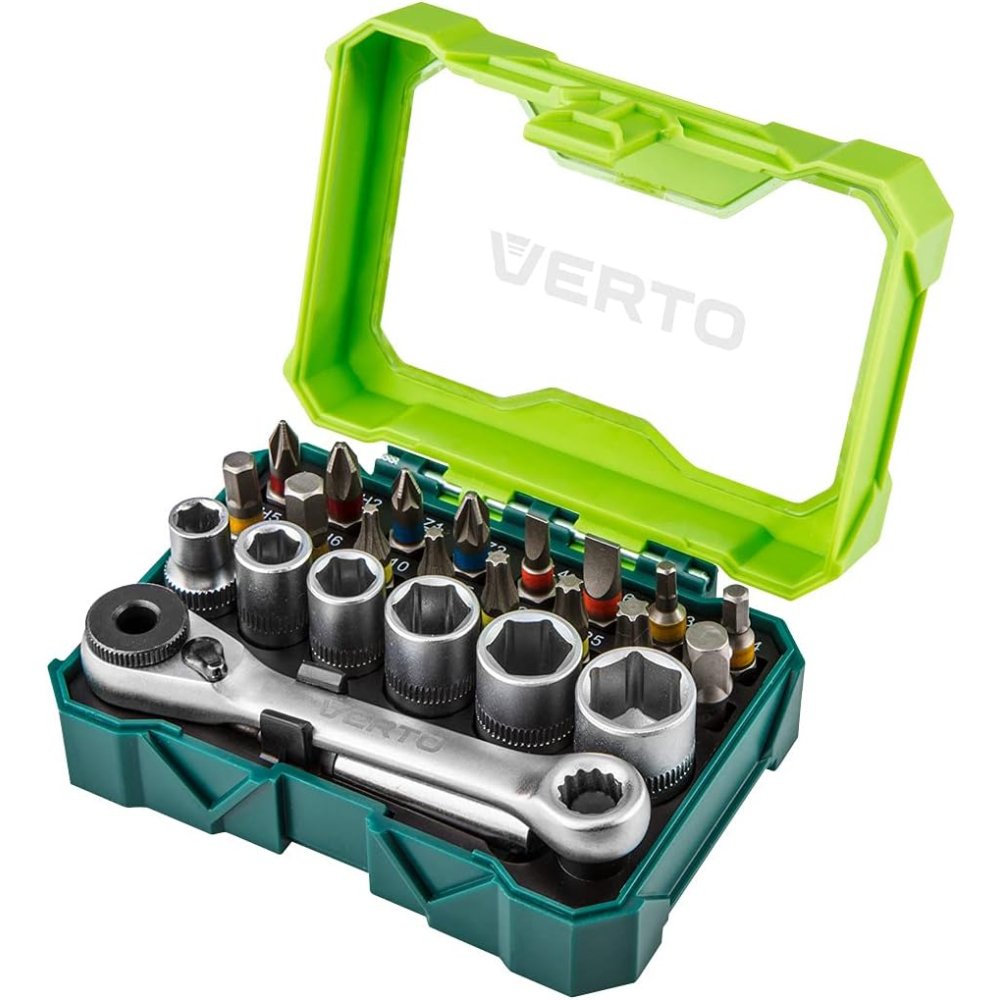 Topex 66h624 set di inserti gira ravite e bussole 24 pezzi 25 ds