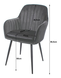 Sedia VALORA LUGO - Velluto verde con gambe nere x 2