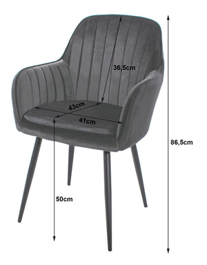 Sedia VALORA LUGO - Velluto verde con gambe nere x 2