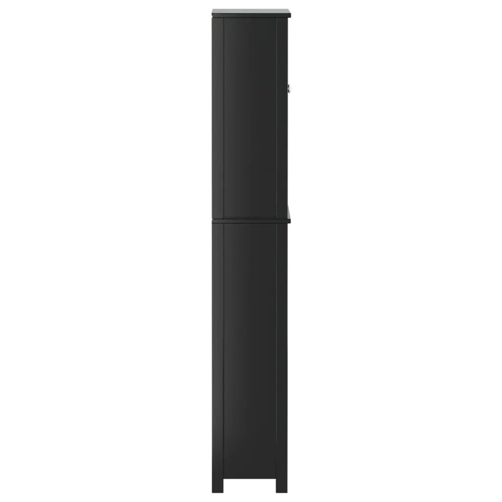 Portaoggetti Sopra WC BERG Nero 60x27x164,5 cm Legno Massello