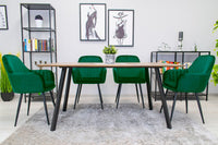 Sedia VALORA LUGO - Velluto verde con gambe nere x 2