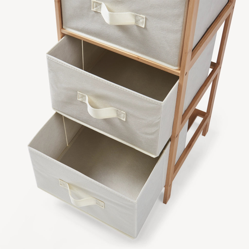 Cassettiera Maldon Comò Organizzatore con 5 Cassetti 122 x 37 x 35 cm - Naturale / Beige [en.casa]