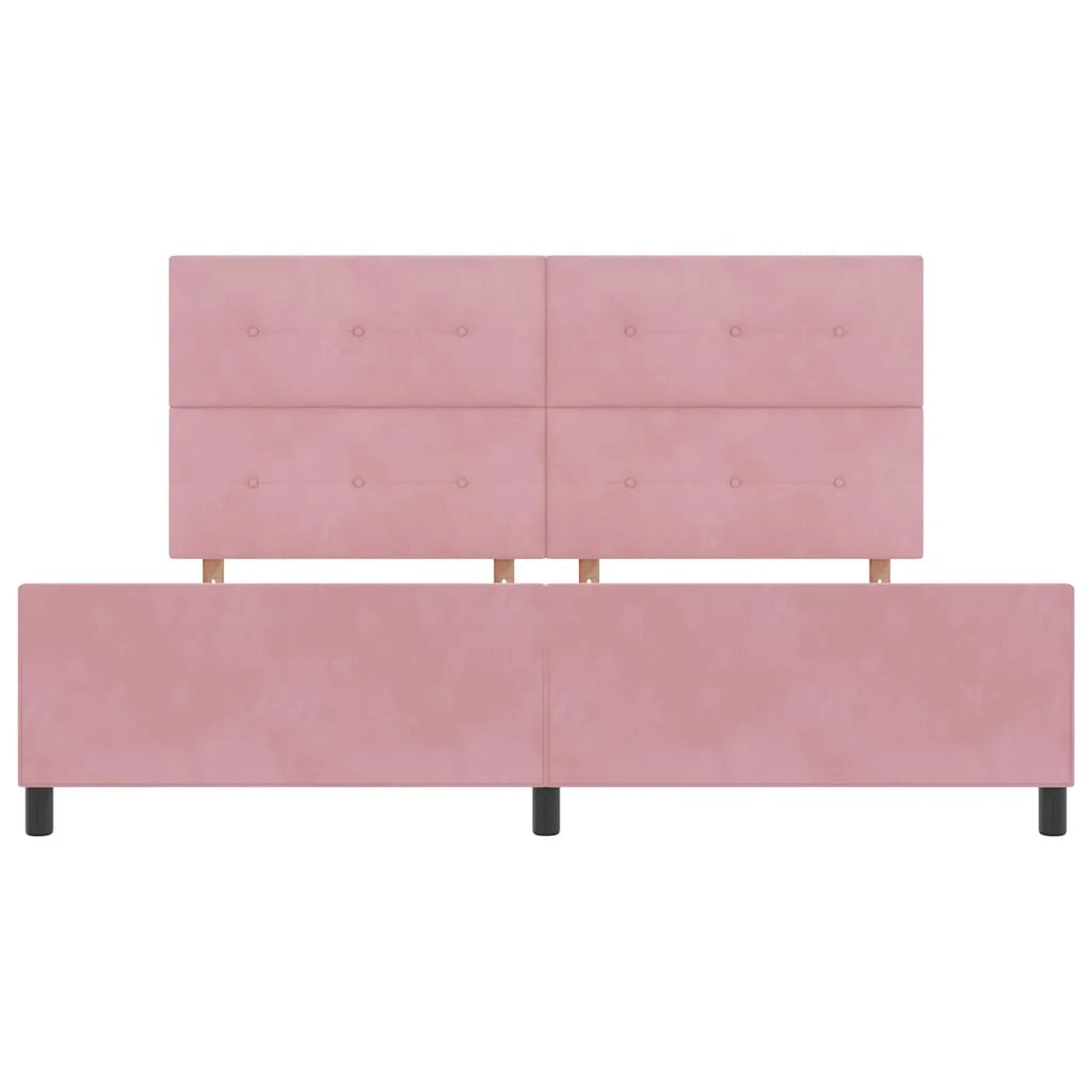 Letto a molle con testiera Rosa 200 x 200 cm Velluto 3344968