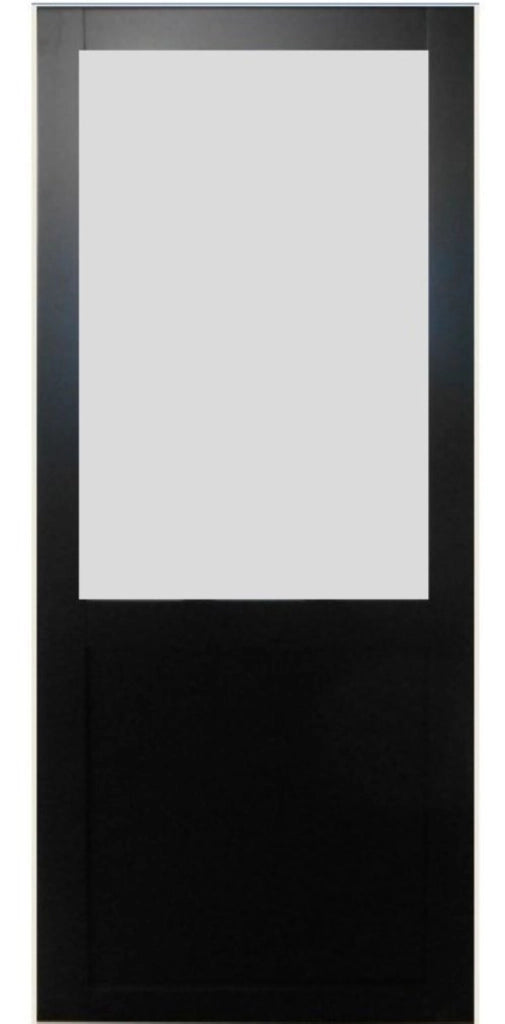 Porta Scorrevole Athena Vetro Nero H204 x L73 + Binario in Alluminio Fascia Nera