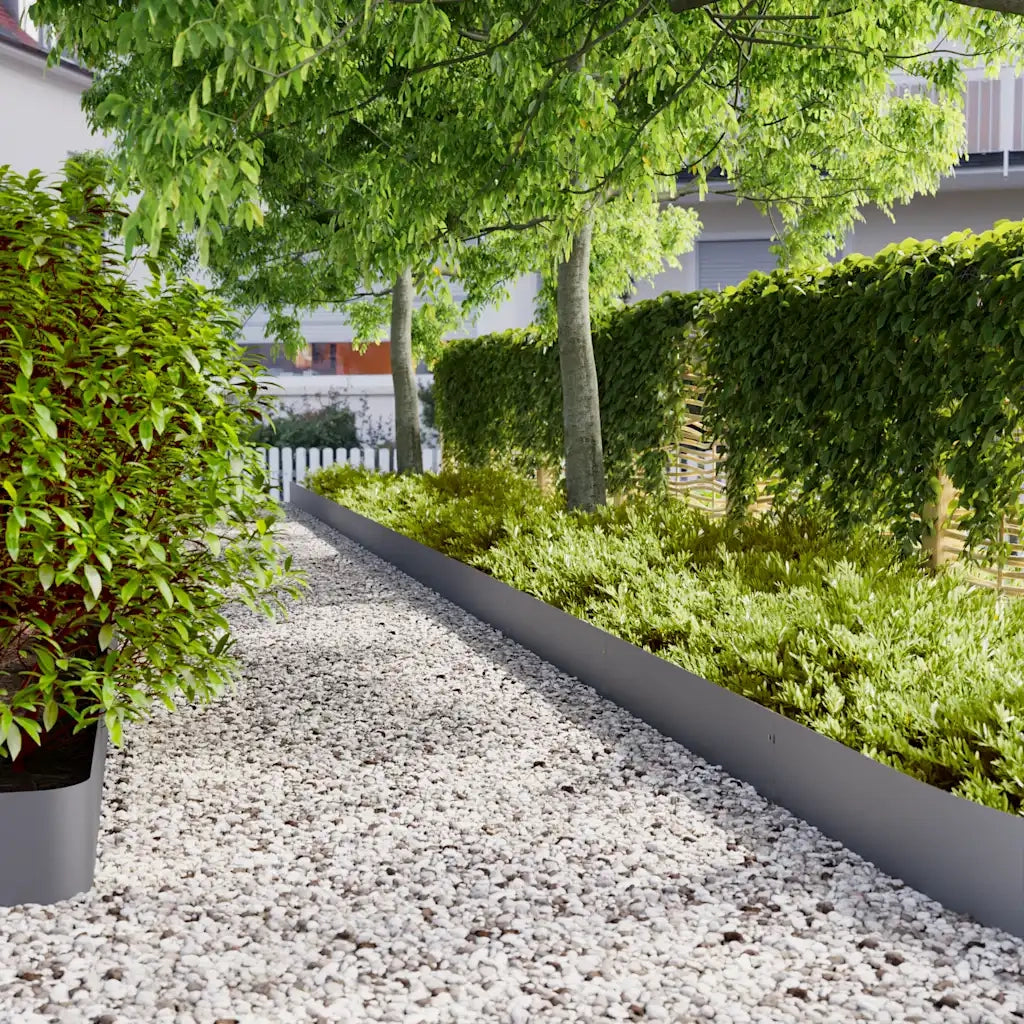 Bordure per Prato 30 pz Antracite Acciaio Laminato a Freddo
