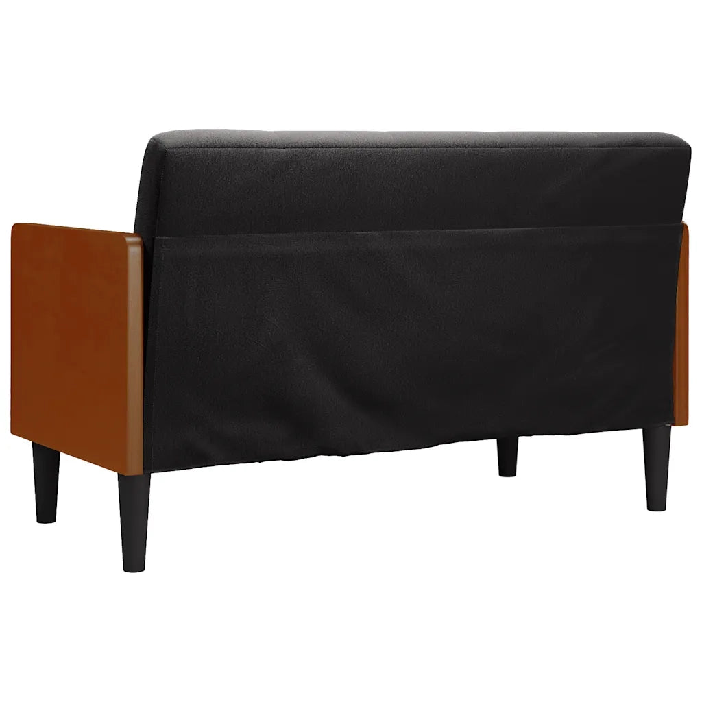 Divano Divanetto con Cuscini-Sofa Bolster Nero 110 cm Velluto