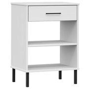 Mobile Consolle | Tavolo d'Ingresso Gambe Metallo Bianco Legno Massello Pino OSLO