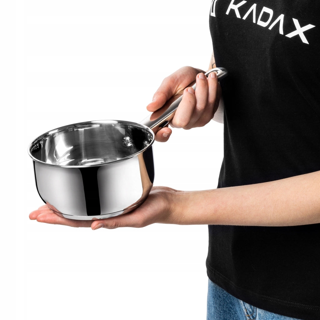 Pentola in acciaio inox KADAX da 1,5 L per piani cottura a induzione e gas, diametro 16 cm.