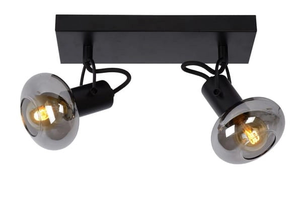 Lucide MADEE plafoniera vetro nero/trasparente 2xE14 25W