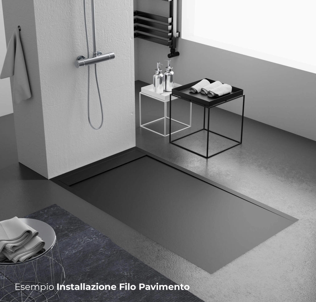 Piatto Doccia 70x140 cm in Pietra Bonussi Kamet Nero