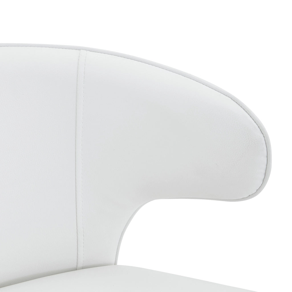 Sgabello da bar girevole con altezza regolabile, schienale ergonomico e poggiapiedi, in pu bianco