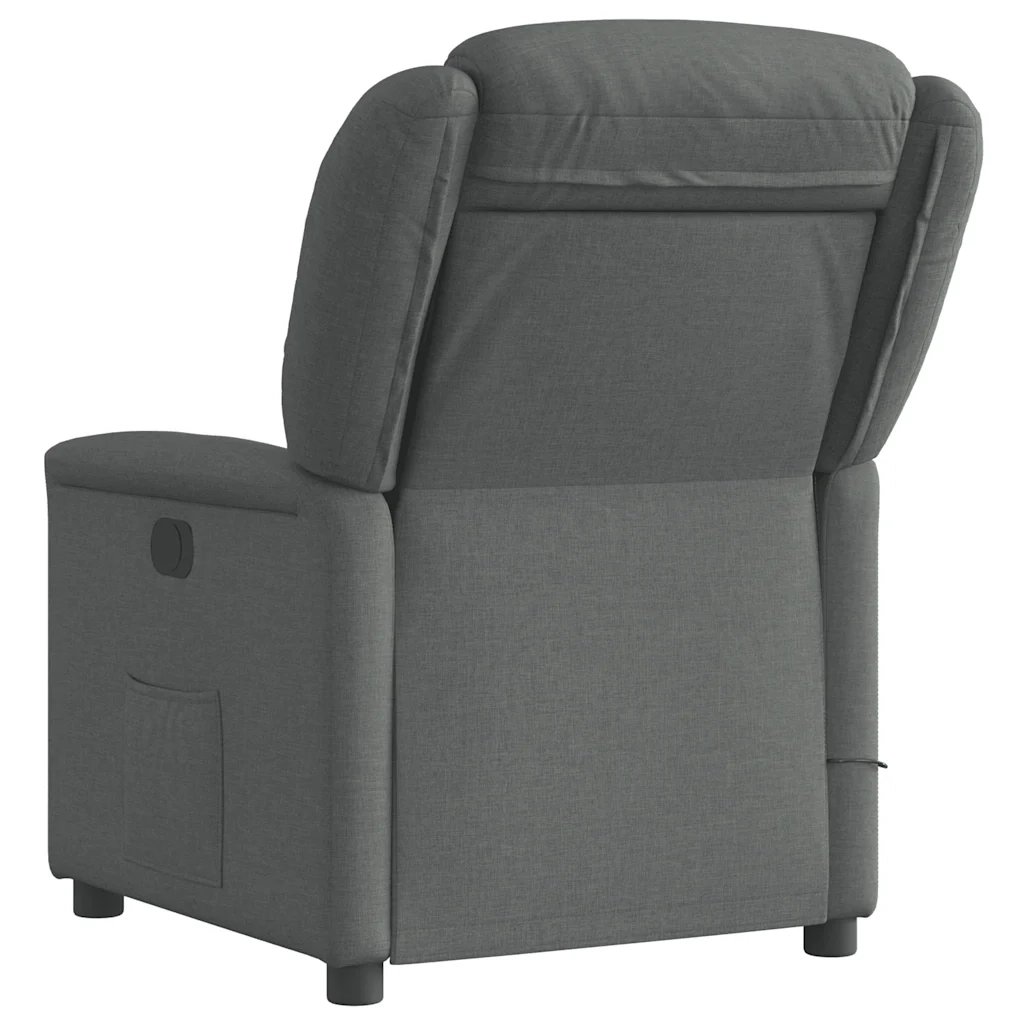 Divano Sedia-Poltrona Reclinabile Massaggio Elettrica Grigio Scuro Tessuto 779246
