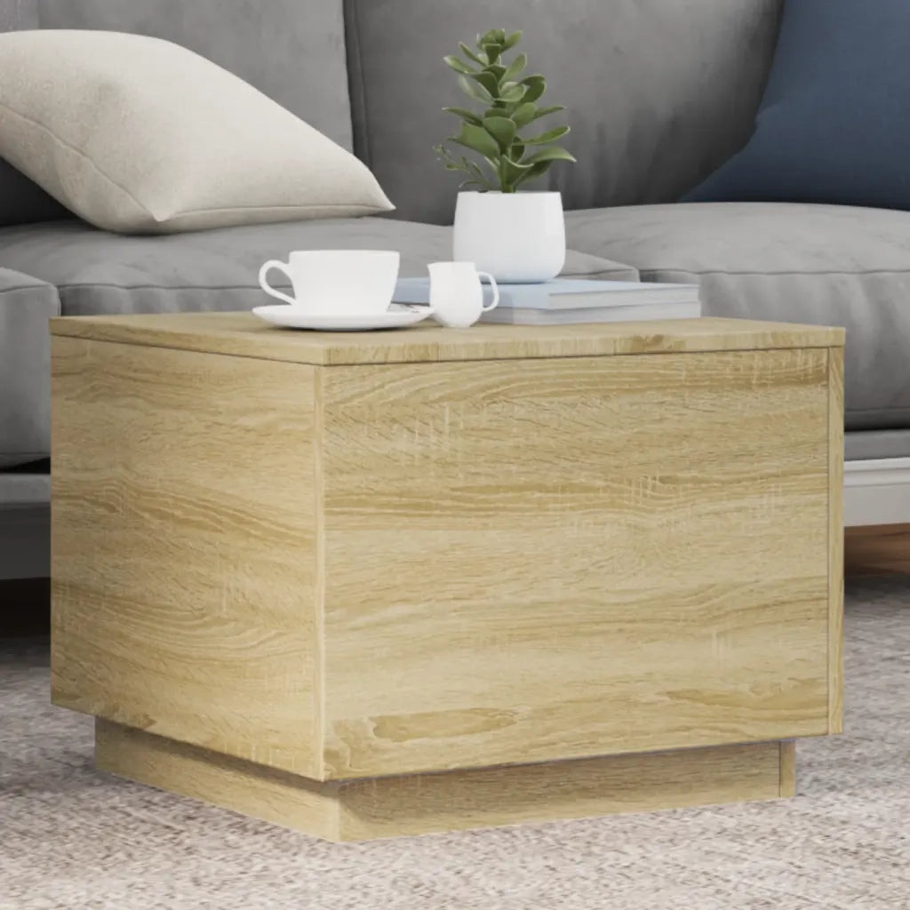 Tavolino da Salotto-Tavolino da soggiorno Gambe in Metallo Rovere Sonoma 50x50x40 cm 413772