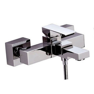 Rubinetto vasca duplex esterno, con flessibile e supporto e doccetta - serie skyline