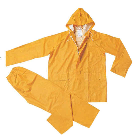 COMPLETO IMPERMEABILE ANTIPIOGGIA PLUVIO GIACCA E PANTALONE COLORE GIALLO