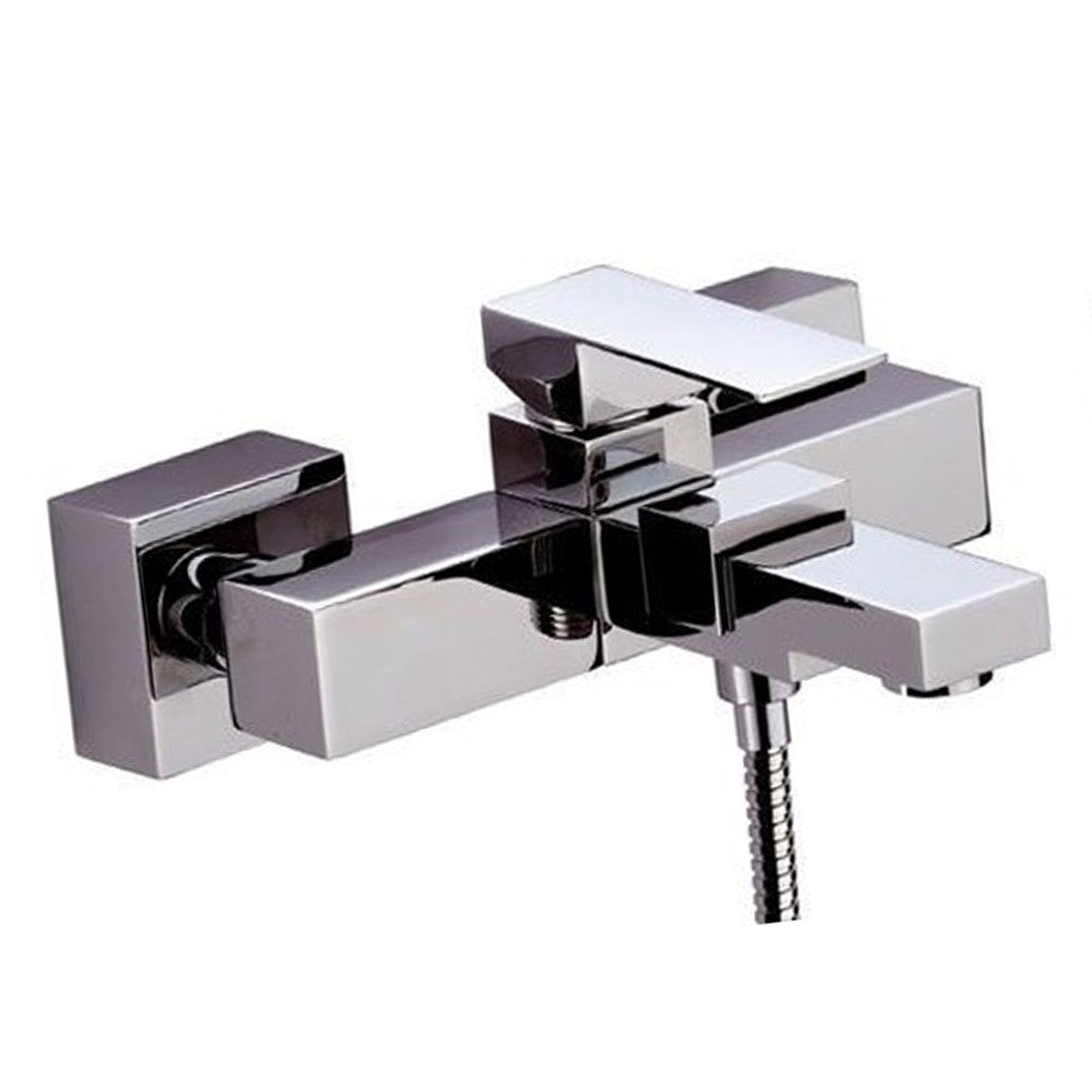 Rubinetto vasca duplex esterno, con flessibile cm.150 e supporto e doccetta in ottone cromato - serie skyline