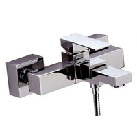 Rubinetto vasca duplex esterno, con flessibile cm.150 e supporto e doccetta in ottone cromato - serie skyline