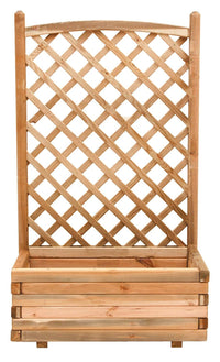 FIORIERA IN LEGNO CON GRIGLIATO SAGOMATO CM.40X80X180H