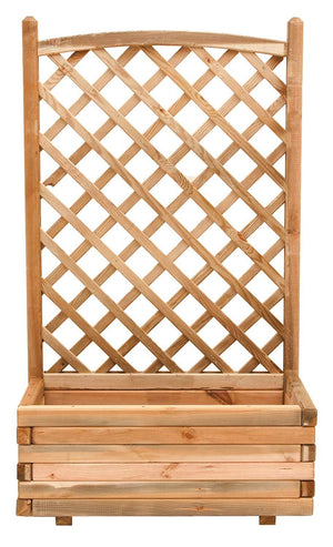 FIORIERA IN LEGNO CON GRIGLIATO SAGOMATO CM.40X80X180H