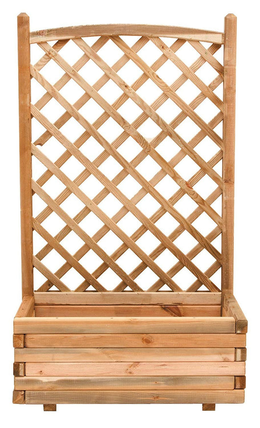 FIORIERA IN LEGNO CON GRIGLIATO SAGOMATO CM.40X80X180H