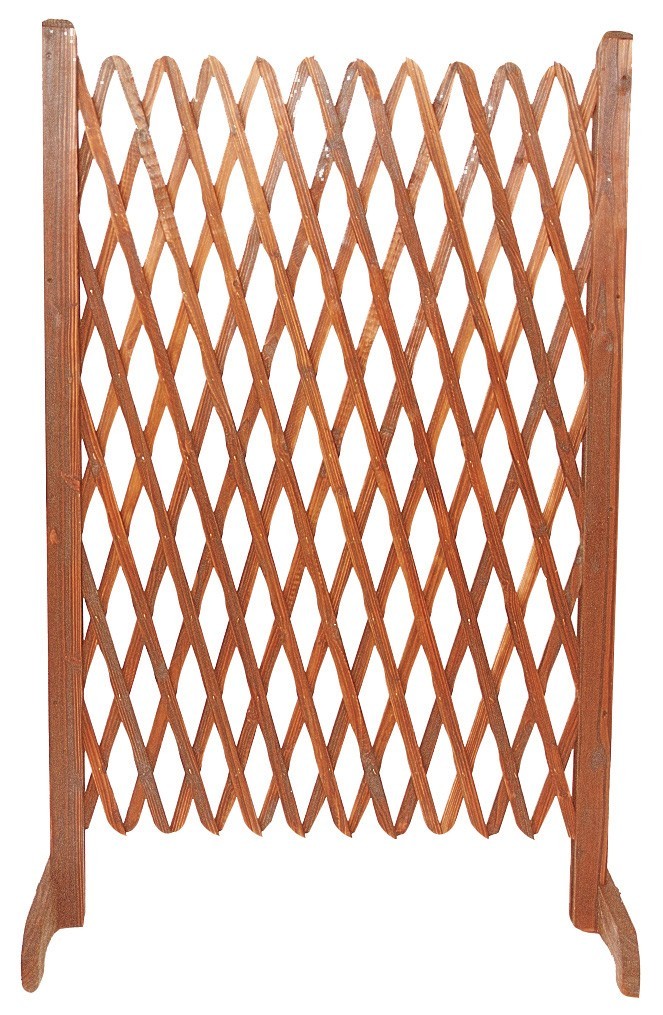 STECCATO ESTENSIBILE 2PZ GRIGLIATO TRALICCIO IN LEGNO CM.140X120H