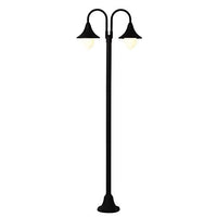 LAMPIONE A 2 BRACCI SERIE PARIGI H.220 CM ALLUMINIO NERO 100W