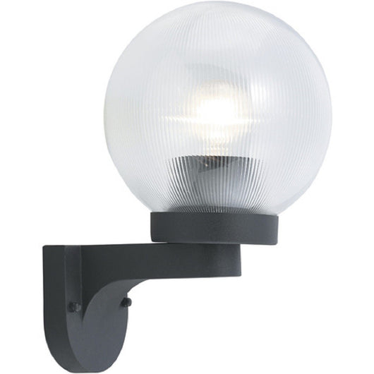 LANTERNA A PARETE 4 PZ.GLOBO DA ESTERNO APPLIQUE IN ALLUMINIO NERO 60W