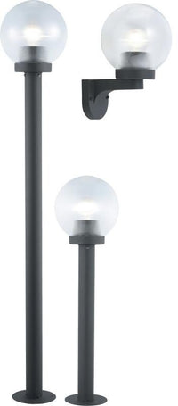LAMPIONE SERIE GLOBO 4 PZ. IN ALLUMINIO NERO 60W ALTEZZA CM.120