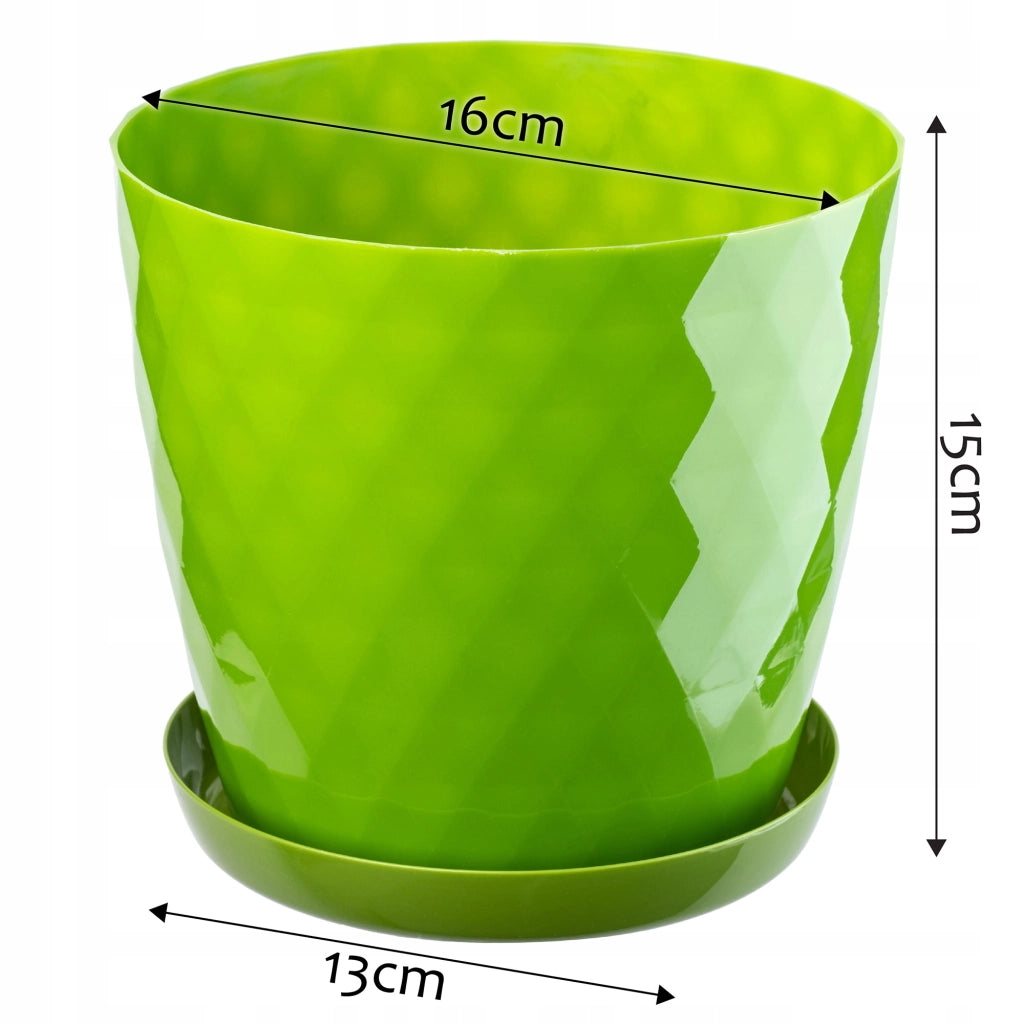 Vaso da fiori KADAX con supporto, coperchio rotondo, plastica, verde, 16 cm