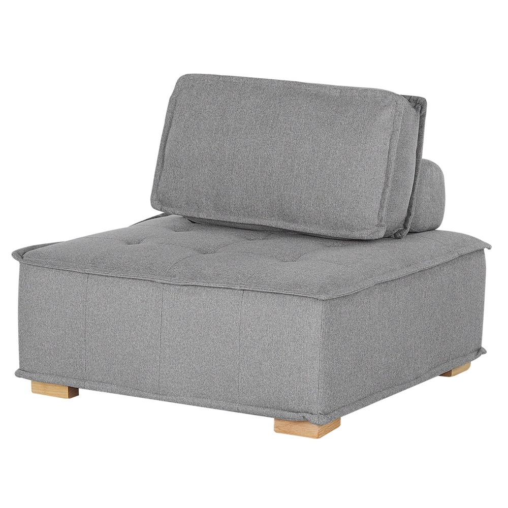 Divano Angolare Tessuto Poliestere Grigio 300 x 200 cm Imbottito 4 Posti Modulare A Forma Di L Scandinavo Moderno