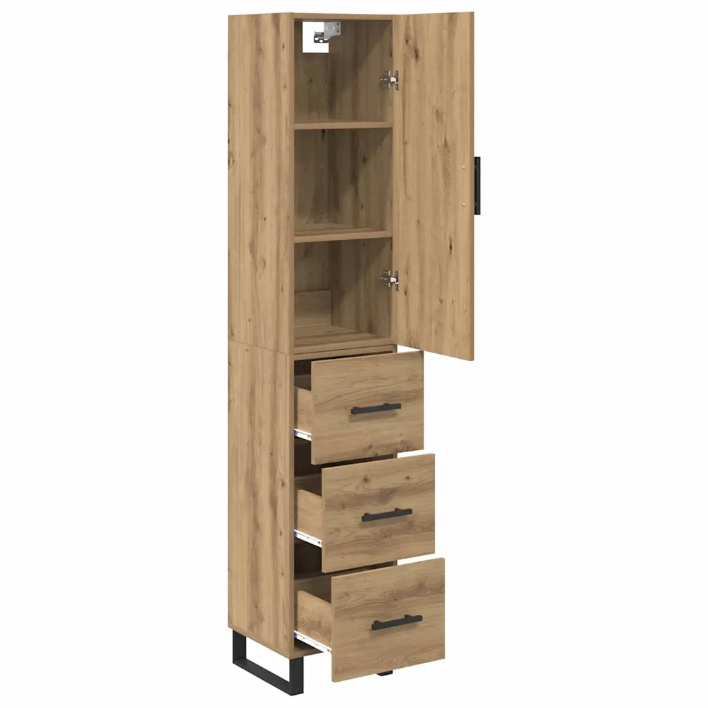 Credenza con cassetto Rovere artigianale 34,5 x 34 x 180 cm