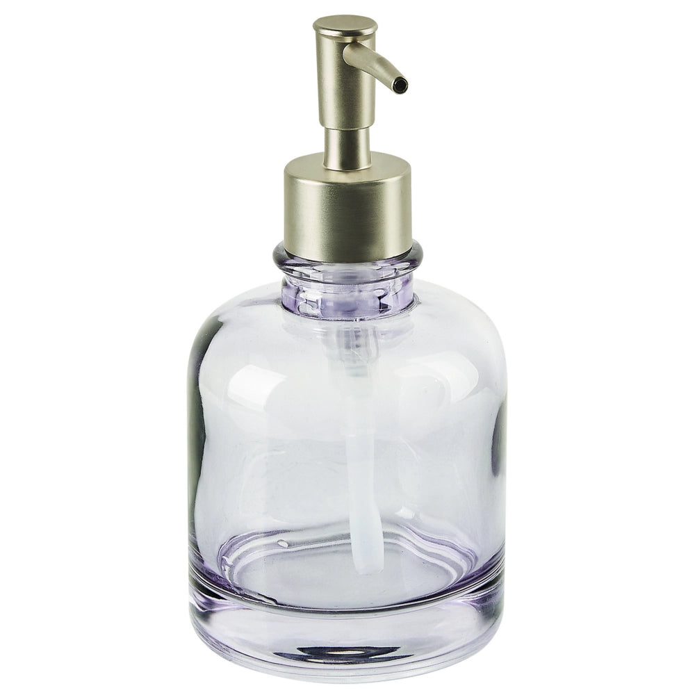 Set di accessori da bagno in 4 pezzi Dispenser di sapone in vetro viola Glam Portasapone Portaspazzolino Tazza