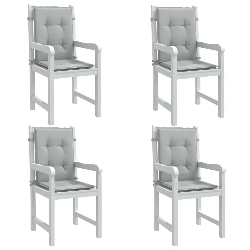 Cuscini Sedia Schiena Bassa 4 pz Grigio MÃ©lange 100x50x4 cm