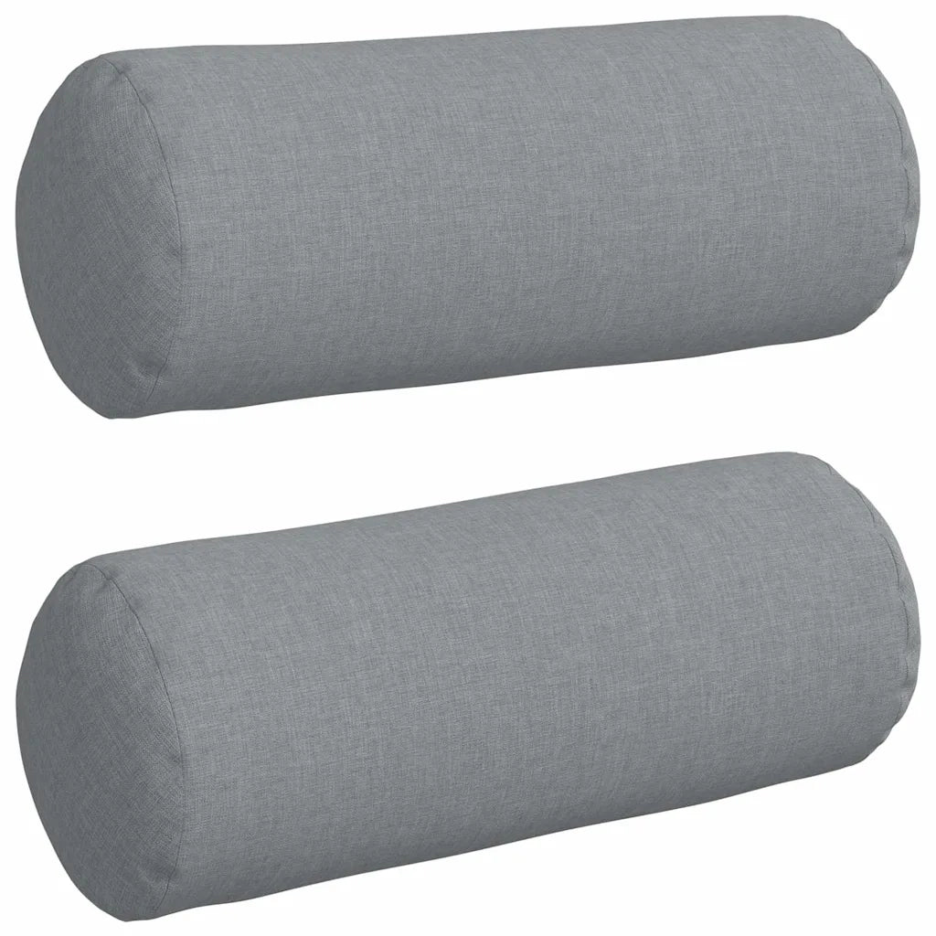 Cuscini a rullo 2 pz | Cuscini per sedie Grigio chiaro ? 15 x 40 cm Tessuto