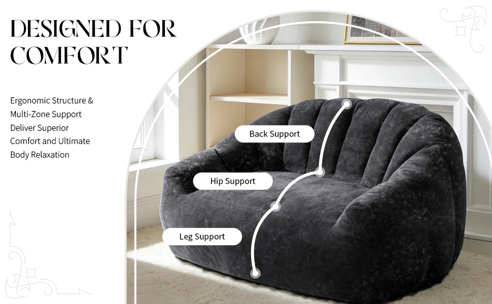 Divano Sofa con Schienale Ondulato ¨C MINIMAL ¨C Tessuto