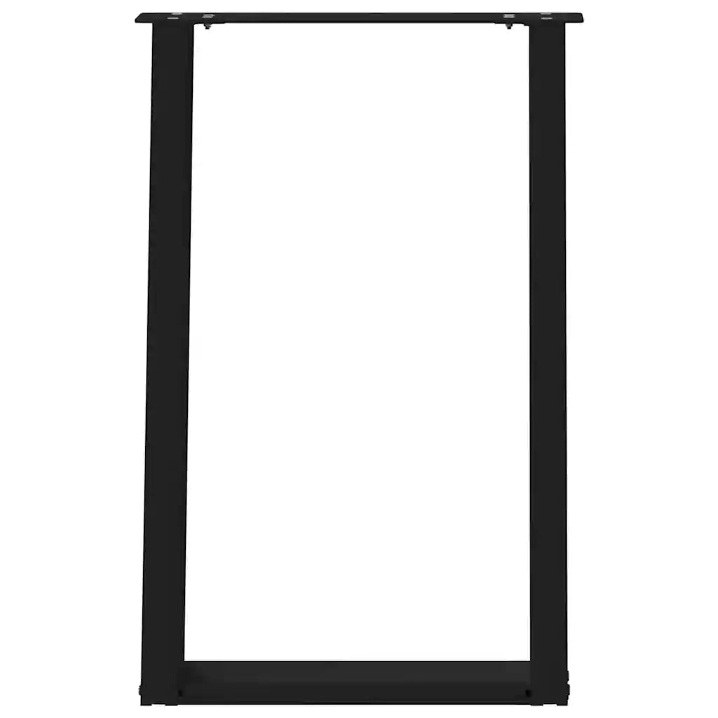 vidaXL Gambe per tavolo da pranzo a forma di U 2 pz nere 50x(72-73) cm in acciaio