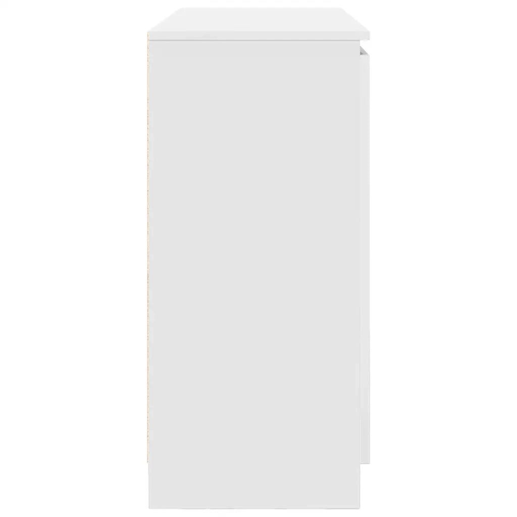 Credenza con Cassetti-Buffet-Armadio da cucina Bianco 100,5x35x76cm in Legno Multistrato