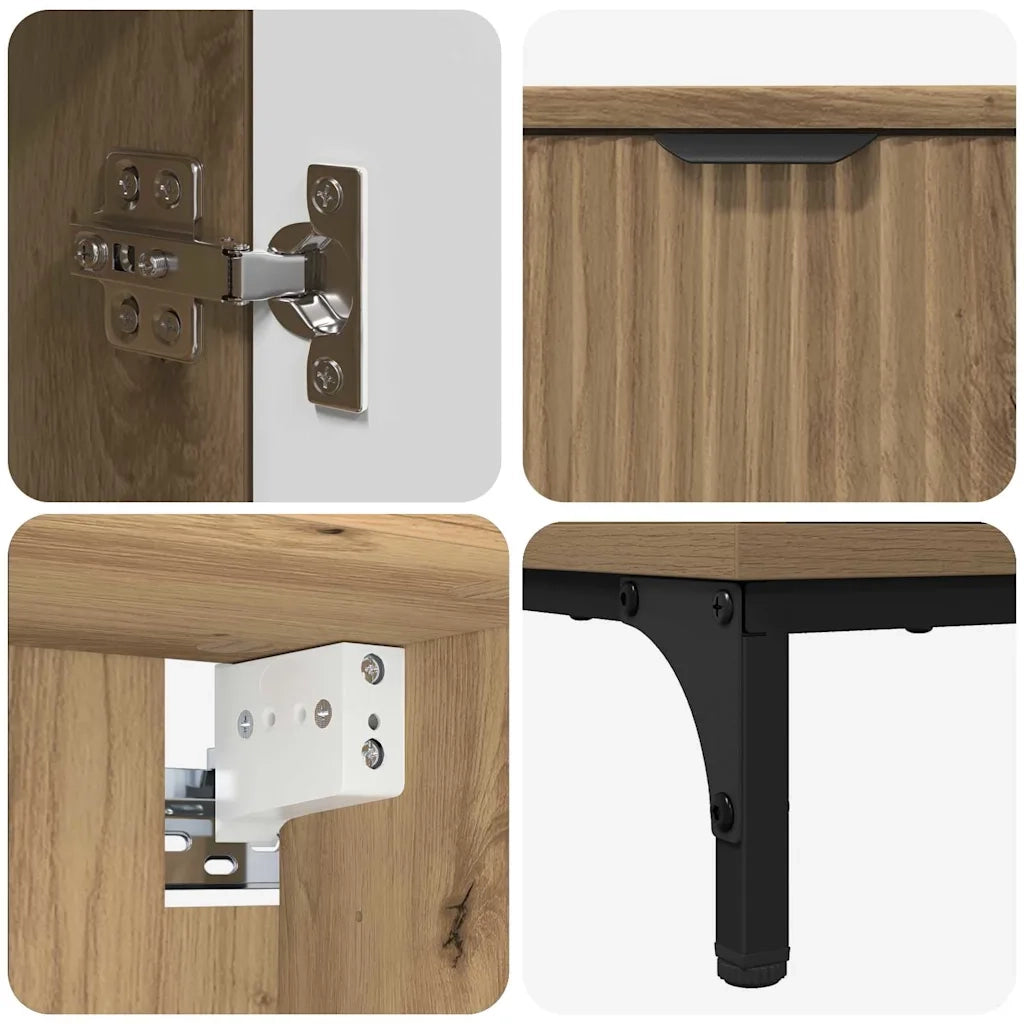 Set di mobili per il bagno con cassetto Rovere artigianale 3393122