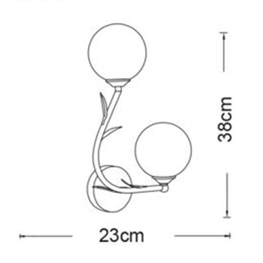 Trade Shop - Applique Da Parete In Metallo Decorativa Design Naturale Con 2 Sfere Attacco G9 Ip20 Aq65 -