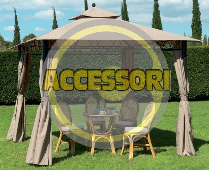 RICAMBIO SET 4 TELI LATERALI PER GAZEBO EDEN/CAIRO 3X3 COLORE BIANCO misure dei teli 260x200H