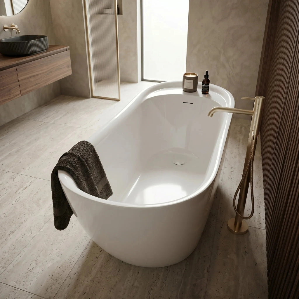 Vasca Da Bagno Freestanding Rea Orte 170 Copritappo rame spazzolato