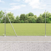 Recinzione Euro con 7 Post Flangiati 1.6x10 m Acciaio Zincato