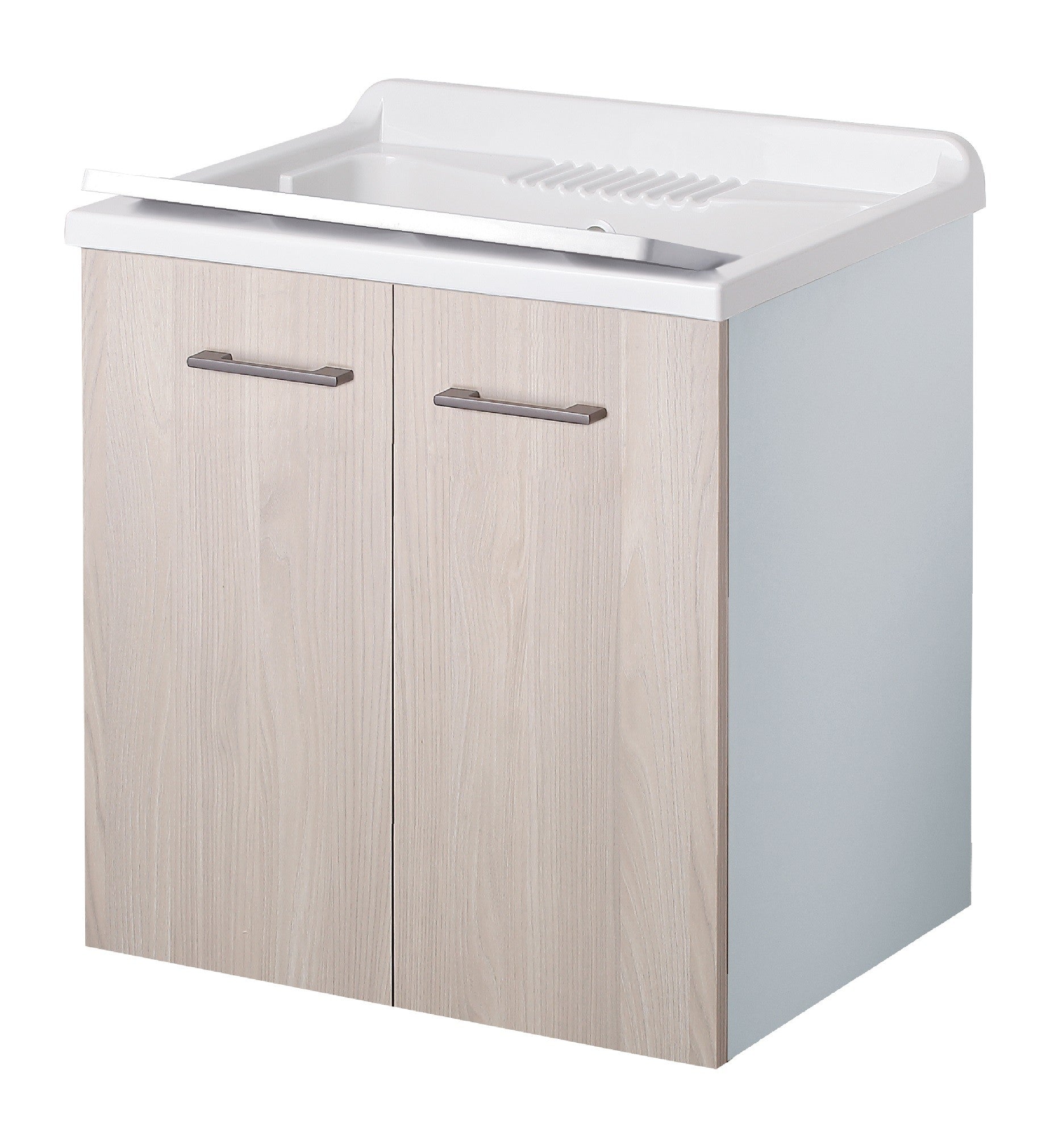 Lavatoio sospeso 60x50 con doppie ante olmo