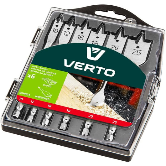 Topex 60h804 punta da legno piat atta 10 12 16 18 20 25 mm set ds