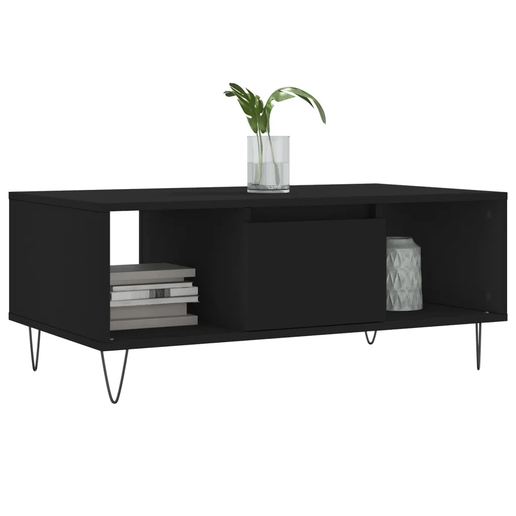 Tavolino da salotto | Tavolino da caff¨¨ | Tavolino da Soggiorno Nero 90x50x36,5 cm in Legno Multistrato