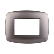 Placca Slim Serie Space 3P Colore Titanio Compatibile Con Bticino Living Light